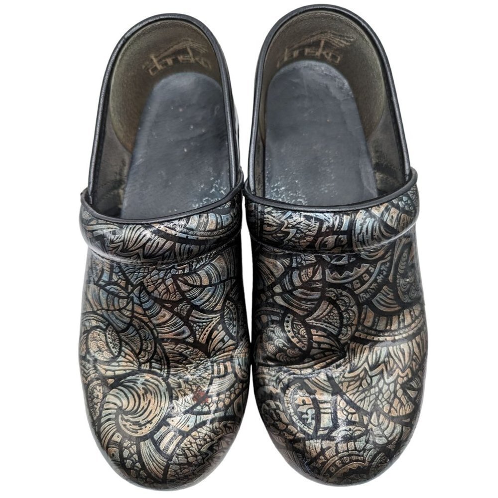 Dansko Professional Metallic Embossed Workwear Clogs Size 9 - Picture 2 of 8